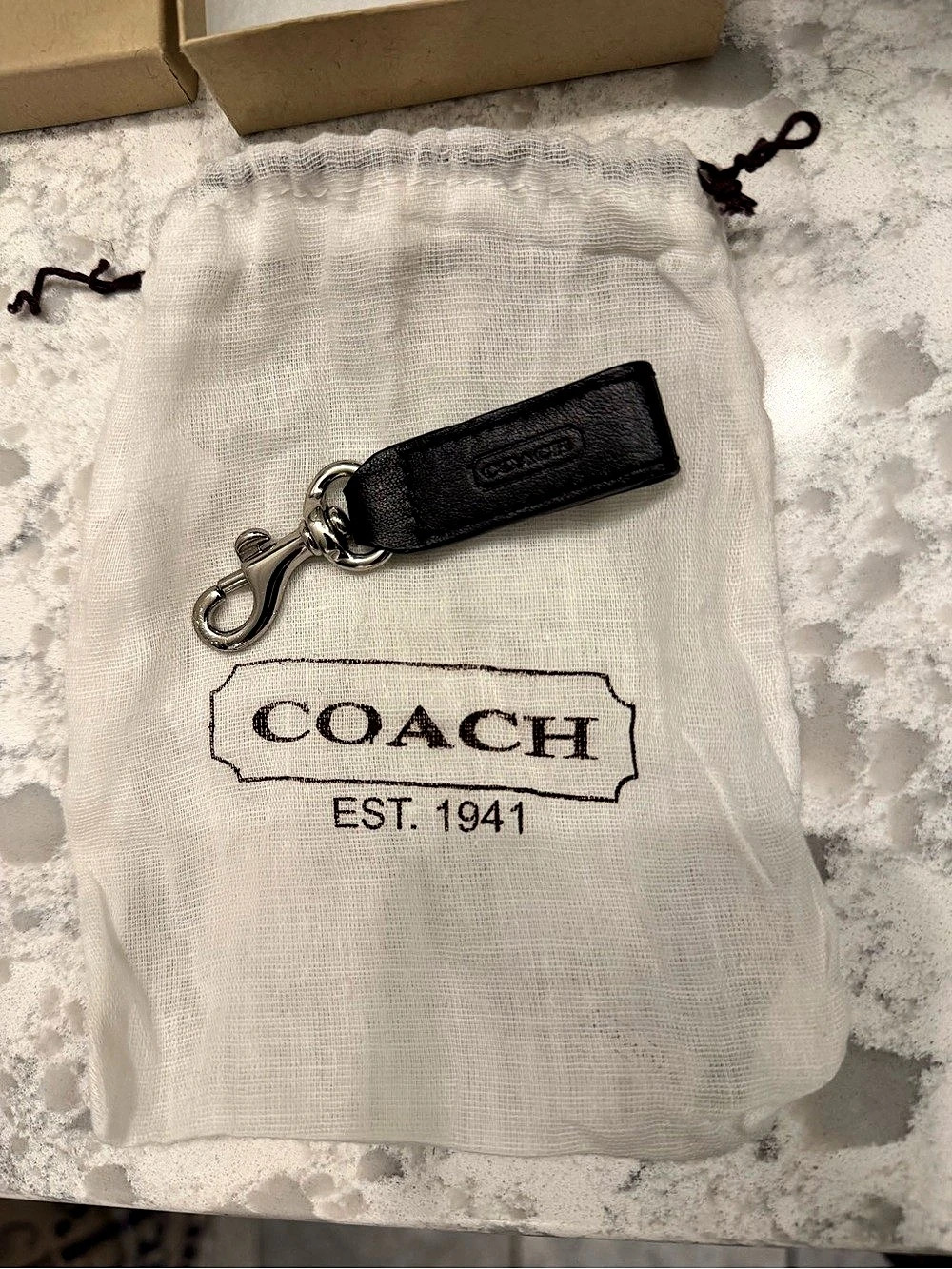 Coach Loop Key Fob Black with dust bag NWOT